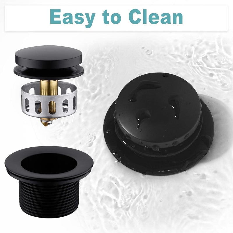 Bestill Tip-Toe Bathtub Drain Bath Tub Trim Set Conversion Kit with Overflow Faceplate, Matte Black - Image 5